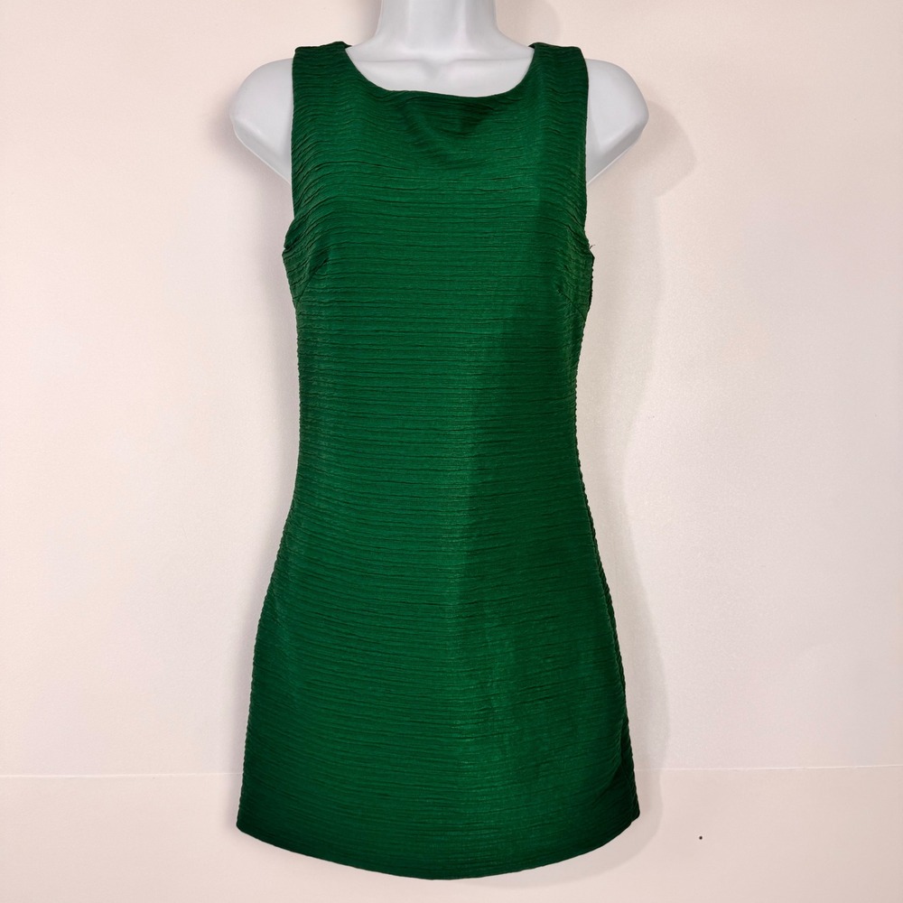 xxi forever mini dress womens small green sleeveless textured bodycon party